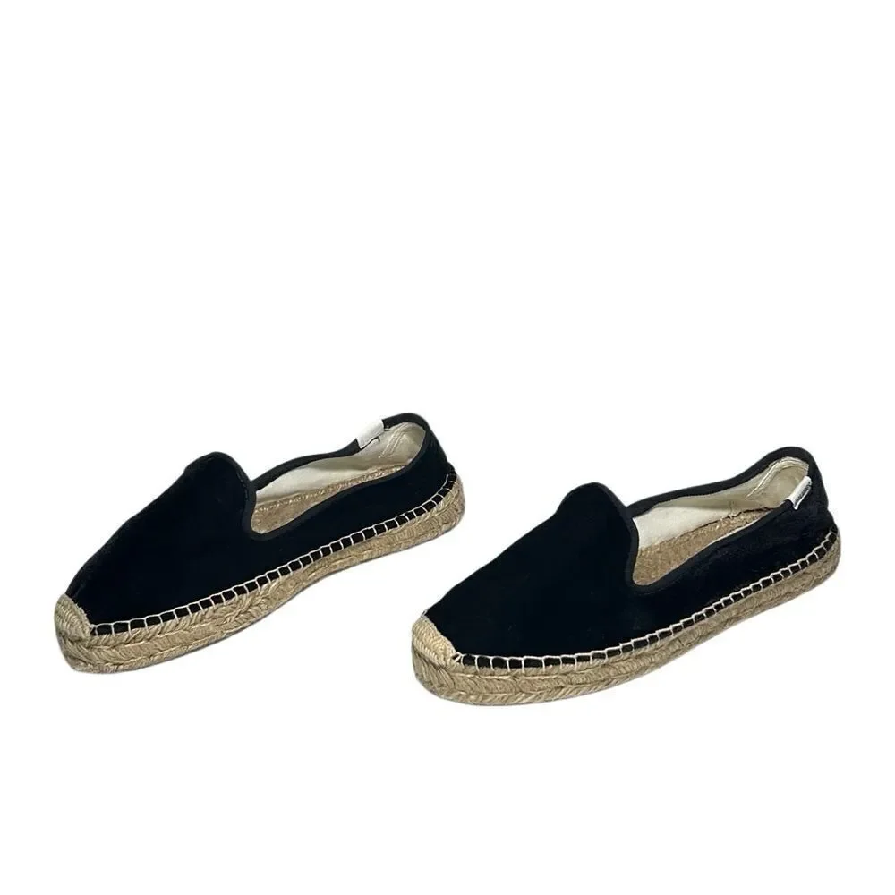 Soludos - Women’s Espadrilles, ‘The Smoking Slipper’ Velvet, Flat - Black Size 8 - Picture 16 of 16